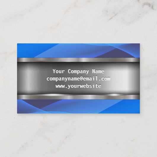 Metallic | Blaue Waves Visitenkarte (Rückseite)