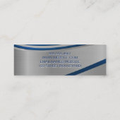 Metallic Blue Abstrakt Background Mini Visitenkarte (Rückseite)