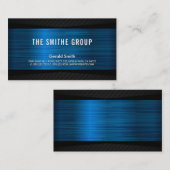 Metallic Blue Black | Unternehmen Visitenkarte (Vorne/Hinten)