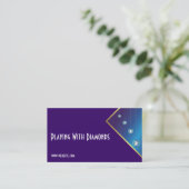 Metallic Blue Business Cards Visitenkarte (Stehend Vorderseite)