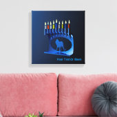 Metallic Blue Chanukkah Menorah Leinwanddruck (Insitu (Wohnzimmer))