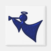 Metallic Blue Christmas Angel Magnet (Vorne)