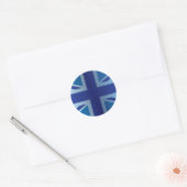 Metallic Blue Classic Union Jack British(UK) Flag Runder Aufkleber (Umschlag)