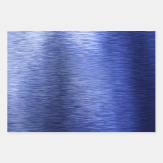 Metallic Blue Dot Weihnachtswrapping Paper Sheets Geschenkpapier Set (Vorderseite)