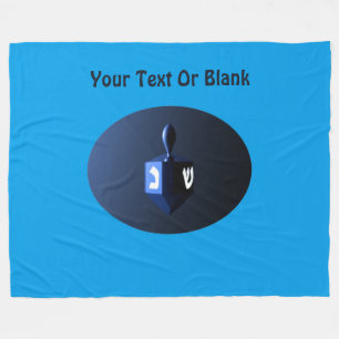 Metallic Blue Dreidel Fleecedecke