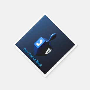 Metallic Blue Dreidel Serviette
