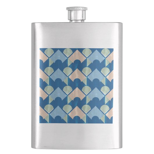 Metallic blue geometric diamond shapes  flachmann (Vorderseite)