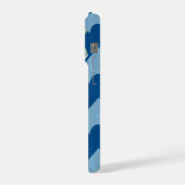 Metallic blue geometric diamond shapes iPhone hülle (Linke Seite)