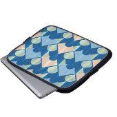 Metallic blue geometric diamond shapes  laptopschutzhülle (Vorne Knopf)
