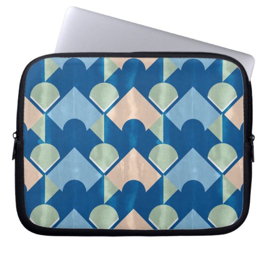 Metallic blue geometric diamond shapes  laptopschutzhülle (Vorderseite)