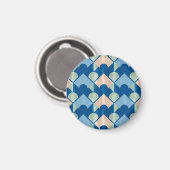 Metallic blue geometric diamond shapes magnet (Vorderseite/Rückseite)
