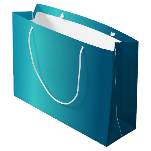 Metallic Blue Große Geschenktüte (Rückseite Schrägansicht)