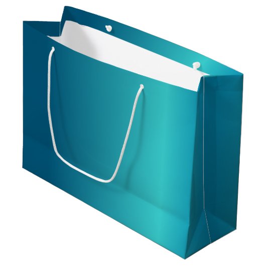 Metallic Blue Große Geschenktüte (Vorderseite Schrägansicht)