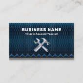 Metallic Blue Mesh Handyman Auto Reparaturmechanis Visitenkarte (Vorderseite)