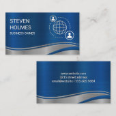 Metallic Blue | Netzkommunikation Visitenkarte (Vorne/Hinten)