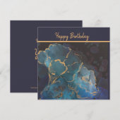 Metallic Blue Pupies Flat Card Einladung (Vorne/Hinten)