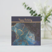 Metallic Blue Pupies Flat Card Einladung (Stehend Vorderseite)