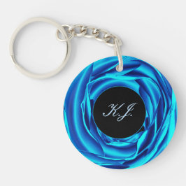 Metallic Blue Rose Schlüsselanhänger