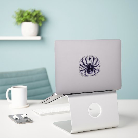 Metallic Blue Spider Illustration Aufkleber (Laptop auf Schreibtisch)