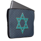 Metallic Blue Star of David Laptopschutzhülle (Vorne Rechts)