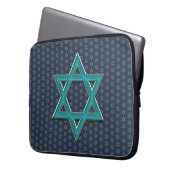 Metallic Blue Star of David Laptopschutzhülle (Vorderseite Links)