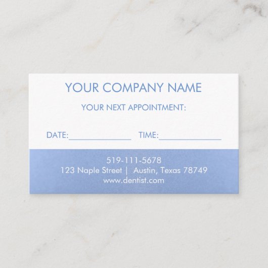 Metallic Blue Termin Erinnerung Card Begleitkarte (Vorderseite)