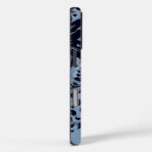 Metallic Blue Texture Blue Swirl Akzent Monogramm Case-Mate iPhone Hülle (Rückseite / Rechts)
