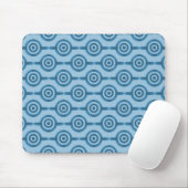 Metallic Blue Trendy Circles Mousepad (Mit Mouse)