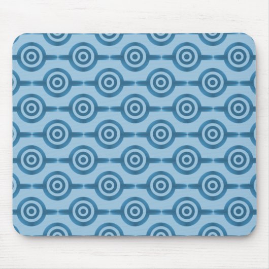 Metallic Blue Trendy Circles Mousepad (Vorne)