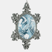 Metallic Blue White Popsicle Weihnachtsschmuck Schneeflocken Zinn-Ornament (Links)