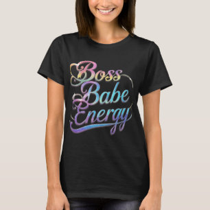 Metallic Boss Babe Vibes TopT-Shirt T-Shirt