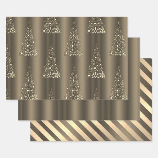 Metallic Bronze Christmas Geschenkpapier Set (Set)