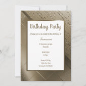 METALLIC BRONZE GLITZER PATTERN GEBURTSTAG EINLADUNG (Vorderseite)