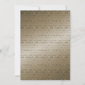 METALLIC BRONZE GLITZER PATTERN GEBURTSTAG EINLADUNG (Rückseite)