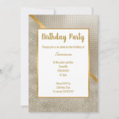 METALLIC BRONZE GOLD EMBOSS SEHEN GEBURTSTAG AUS EINLADUNG (Vorderseite)