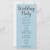 Metallic Bronze Moon Phases Blue Wedding Program (Rückseite)