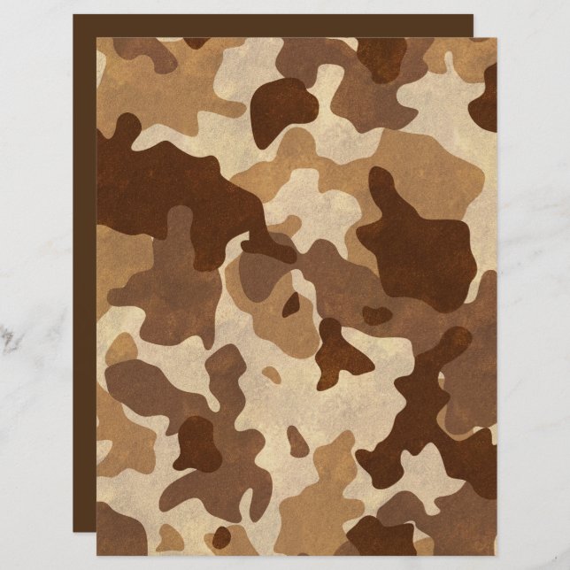 Metallic Bronze Wüste Camouflage Scrapbook Paper (Vorne/Hinten)