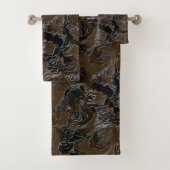 Metallic Brown Camouflage Badhandtuch Set (Insitu)