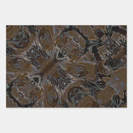 Metallic Brown Camouflage Geschenkpapier Set (Vorderseite 3)