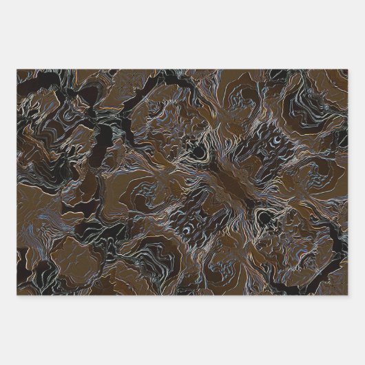 Metallic Brown Camouflage Geschenkpapier Set (Vorderseite)