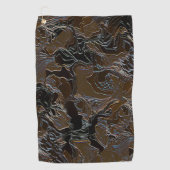 Metallic Brown Camouflage Golfhandtuch (Vorderseite)