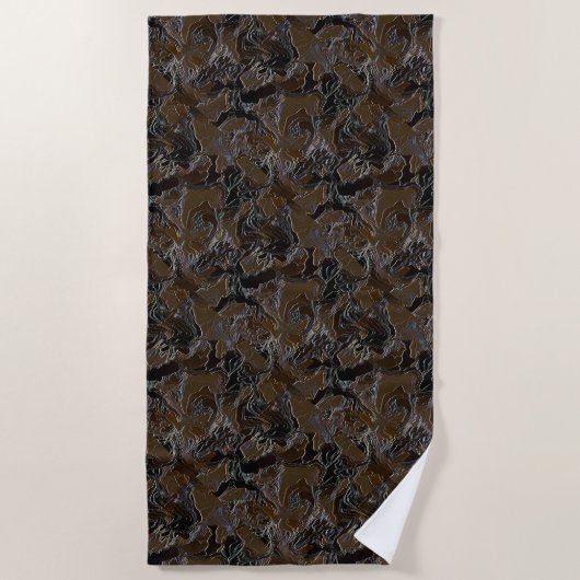 Metallic Brown Camouflage Strandtuch (Vorderseite)