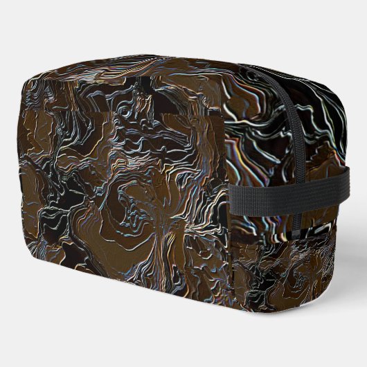 Metallic Brown Camouflage Waschbeutel (Linke Seite)