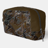 Metallic Brown Camouflage Waschbeutel (Rechte Ecke)