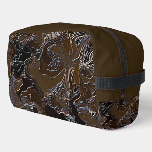 Metallic Brown Camouflage Waschbeutel (Linke Seite)