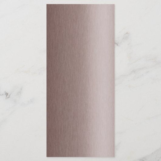 Metallic Brown Wedding Buffet Menü Menükarte (Rückseite)