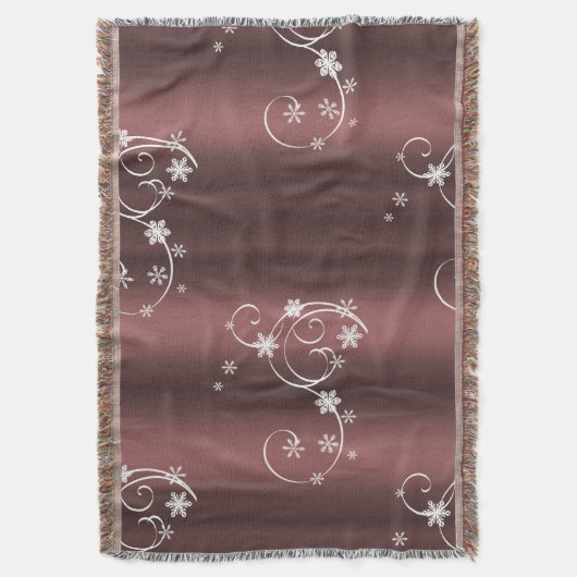 Metallic Brown White Wirbel Weihnachten Decke (Vorderseite Vertikal)