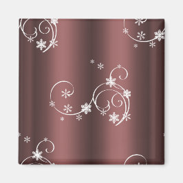 Metallic Brown White Wirbel Weihnachten Magnet