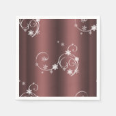 Metallic Brown White Wirbel Weihnachten Serviette (Vorderseite)