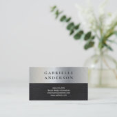 Metallic Brush | Leder Visitenkarte (Stehend Vorderseite)